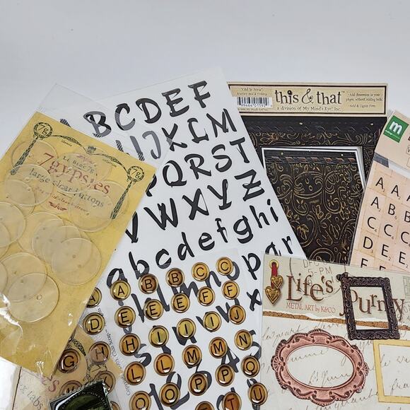 Steampunk Junk Journal Assorted Scrapbook Embellishments lot. Mixed Lot New Used - Picture 3 of 11